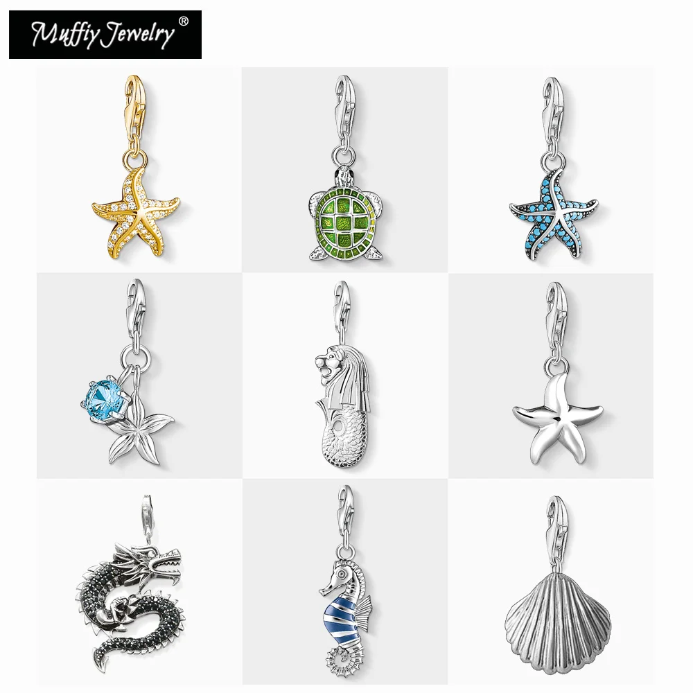 

Mermaid & Lion Merlion Shell Starfish Charm,2020 Fashion Good Jewelry For Women Men,Singapore Trendy Gift In 925 Sterling Silver