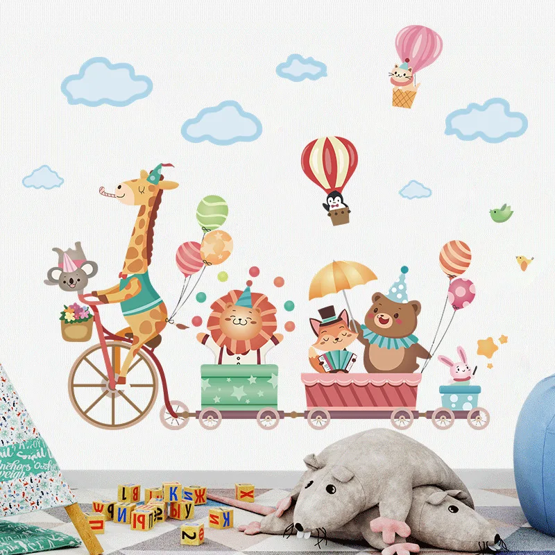 

Cartoon animal wall stickers, bedroom, children's room, wall decoration, wallpaper, decorative stickers, room decoration.