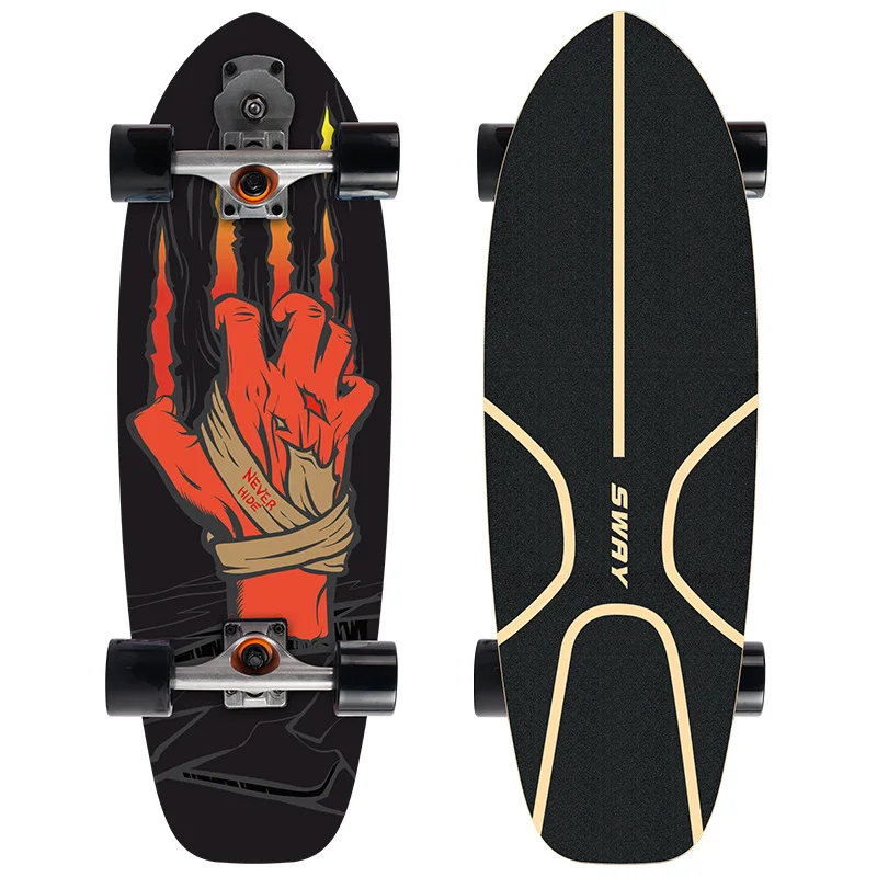 

2021 75cm Professional S7 Carver Surf Land Skateboard Highly Smooth Maple Professional Land Surfboard Big Fish Board