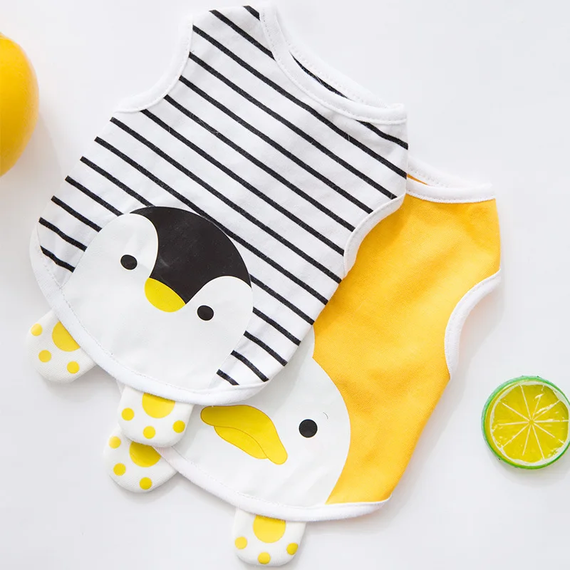 

2021 Summer Cute Penguin Cartoon Cat Vest T-Shirt Fresh Dress for Small Medium Dog Cat Pets Fashion Clothes