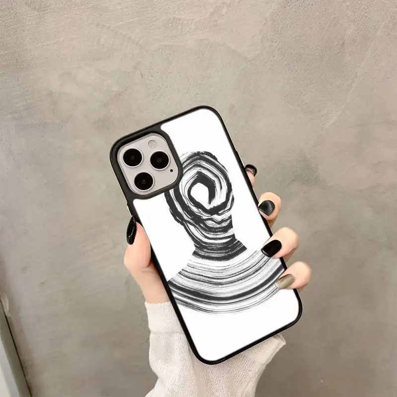 

Portrait sculpture line watercolor Phone PC&TPU Case For iPhone6 7 8 x 11 12Cover Fundas Coque