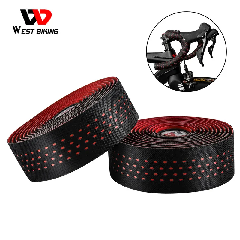 

WEST BIKING 1 Pair Soft PU EVA Bicycle Bar Tapes Anti-slip Wear-resistant Road Bike Handlebar Tape 215cm Bike Handlebar Strape