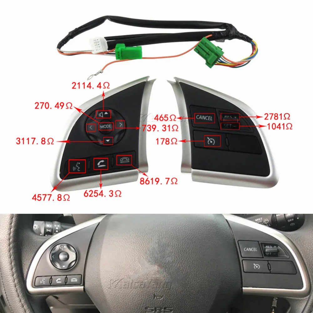 

Кнопка управления громкостью и круиз-контролем на руль подходит для Mitsubishi Outlander Xpander ASX 2013-2020