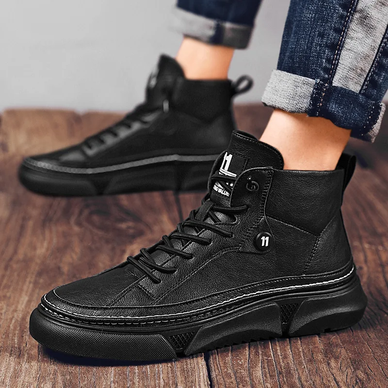 

Новинка весна-осень 2021, модные Универсальные повседневные Мягкие кожаные туфли, легкие и удобные черные туфли на толстой подошве