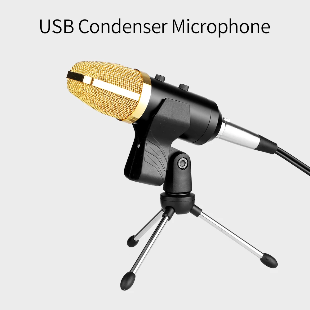 Проводной USB конденсаторный микрофон настольный для записи звука кардиоидный с