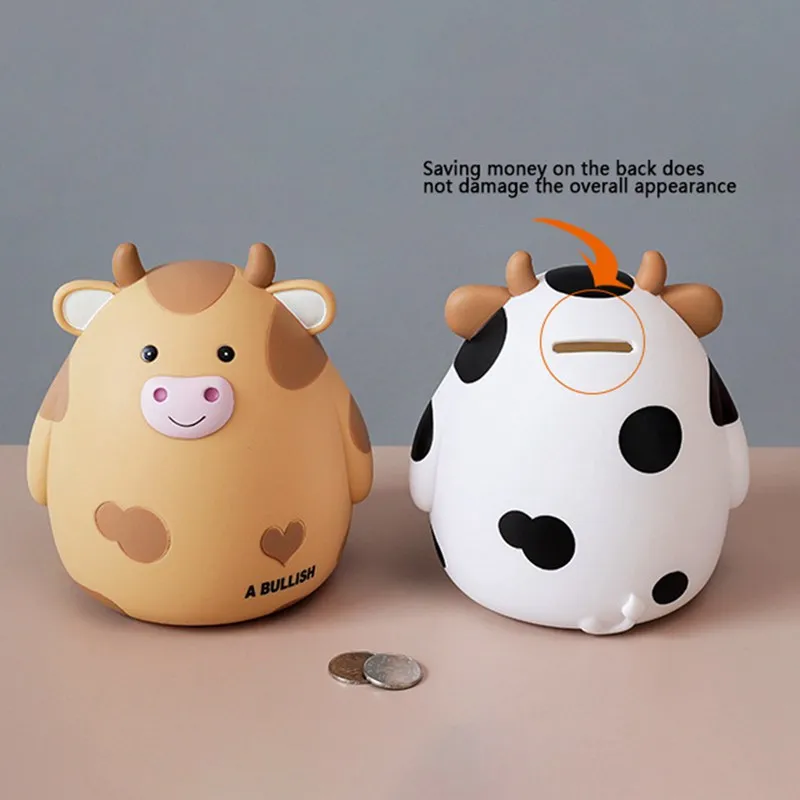 

s Cute Cartoon Cow Piggy Bank Home Decoration Can Save Take Piggy Bank Gift...