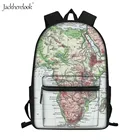 Школьные ранцы Jackherelook для студентов, винтажный рюкзак с рисунком карты мира для подростков, Повседневная сумка для книг с географией для любителей