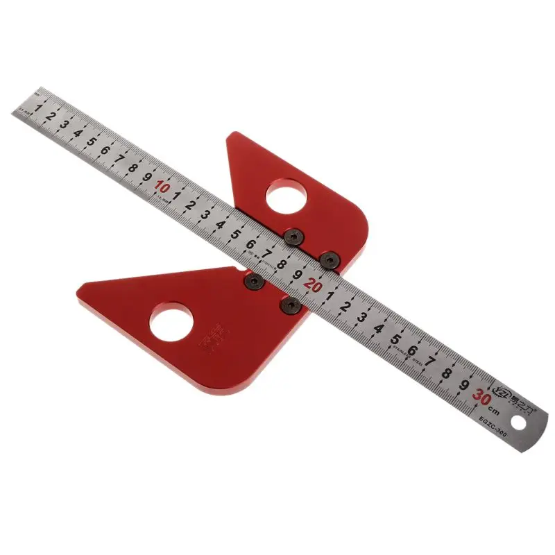 

45 Degree Angle Scribe Round Center Line Scribe Wood Ruler Carpenter Round Heart Ruler Layout Gauge Woodworking Tool