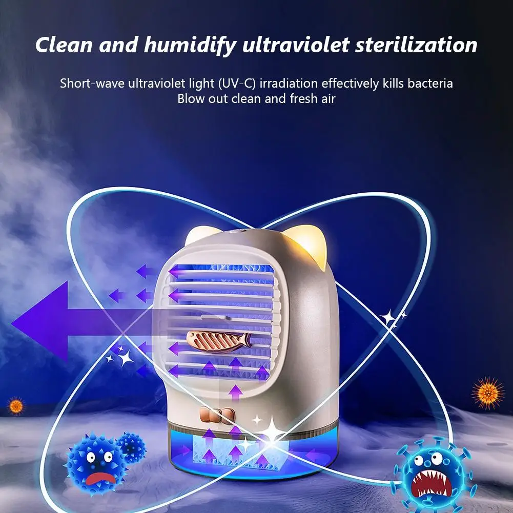 Летний портативный Lucky Cat USB светодиодный кондиционер УФ дезинфекционный