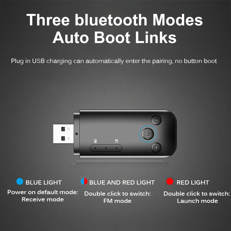 Bluetooth 5 0 2 в 1 беспроводной адаптер приемник передатчик для USB AUX FM двойной выход