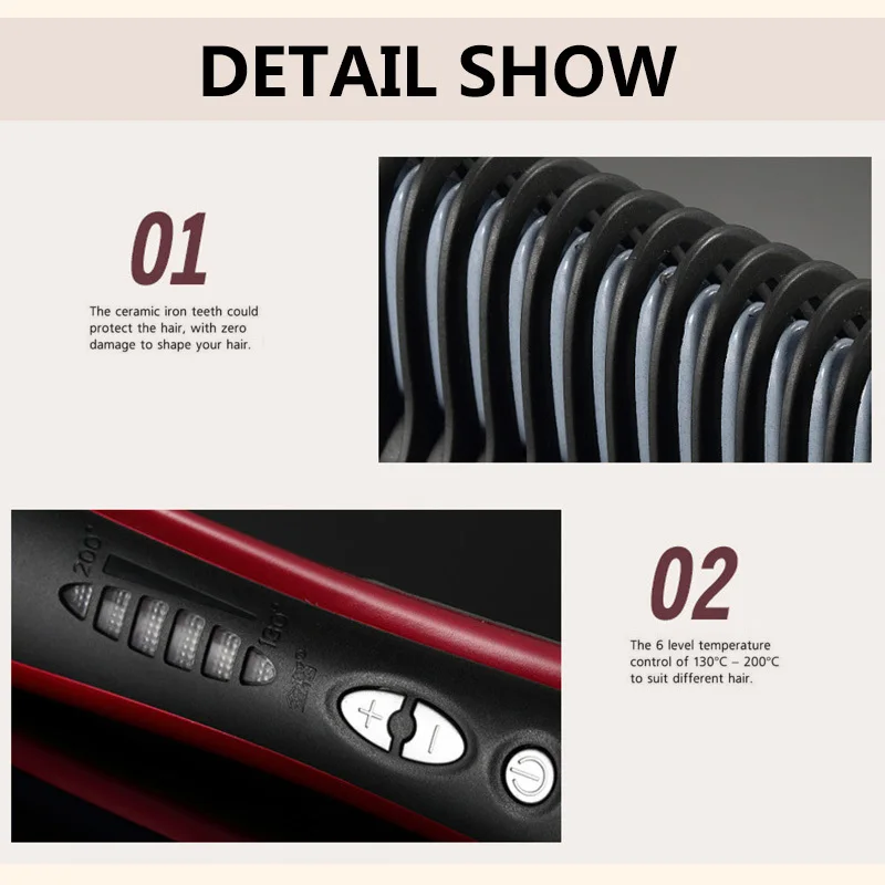 Выпрямитель для волос прочная электрическая расческа щетка с ЖК дисплеем