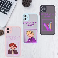 dream smp japanese anime phone case for iphone 12 11 mini pro xr xs max 7 8 plus x matte transparent pink back cover