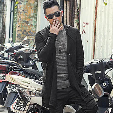 Новинка Осень 2020 мужской британский темно-длинный свитер длинный кардиган J811 |