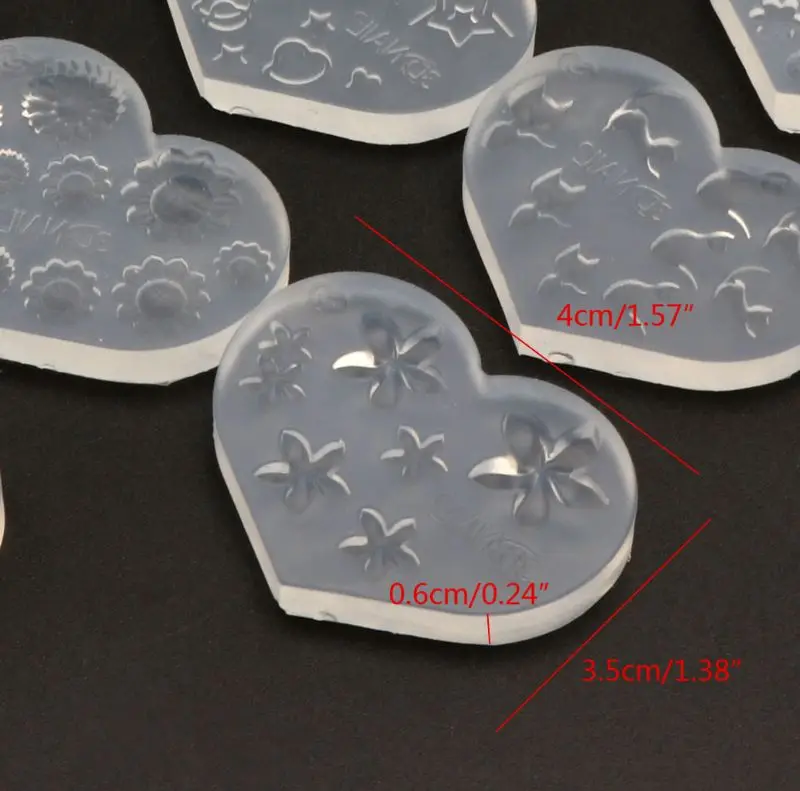 

13MC 10Pcs Mini Size Nail Art Silicone Mold Cat Bear Flower Letter Template Acrylic Gel Tools Resin Mold Jewelry Making Tools
