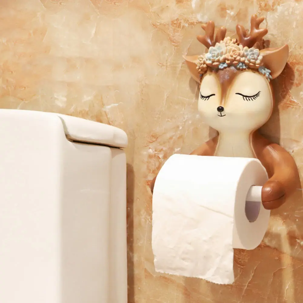 

Creative Roll Paper Stand Practical Paper Holder Deer Animal Shaped Tissue Rack