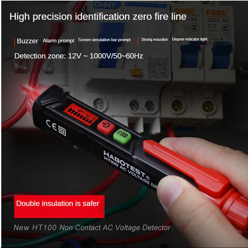 Habotest-Бесконтактное измерение напряжения Smartpen HT100E сигнализация постоянный ток