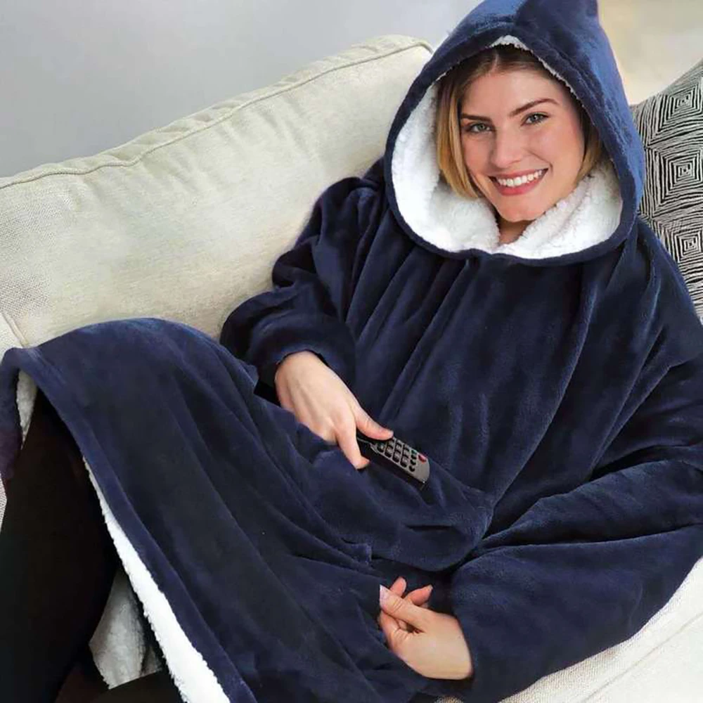

Manta con mangas para mujer, Sudadera con capucha de gran tamaño, sudaderas con A22capucha de forro polar cálido, manta