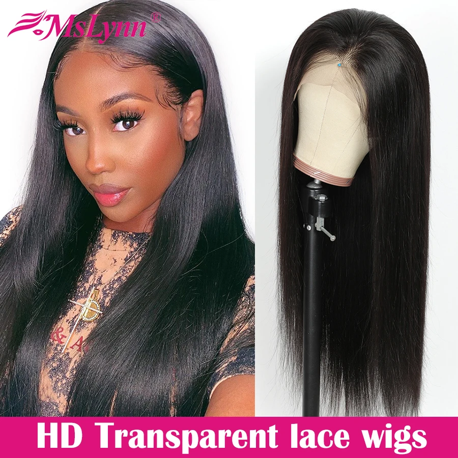 Прозрачные кружевные парики прямые Синтетические волосы на кружеве парик с