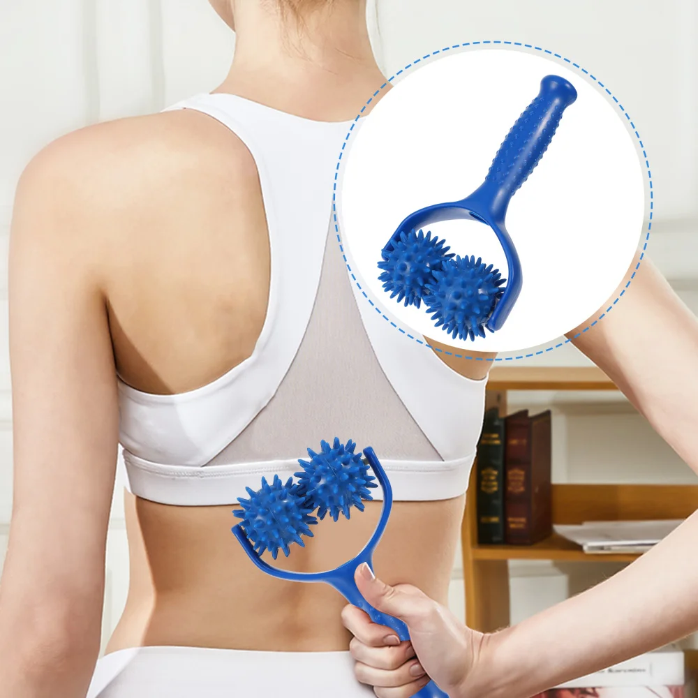 

Manual Roller Stick Handhold Massager Body Massaging Tool (Blue)