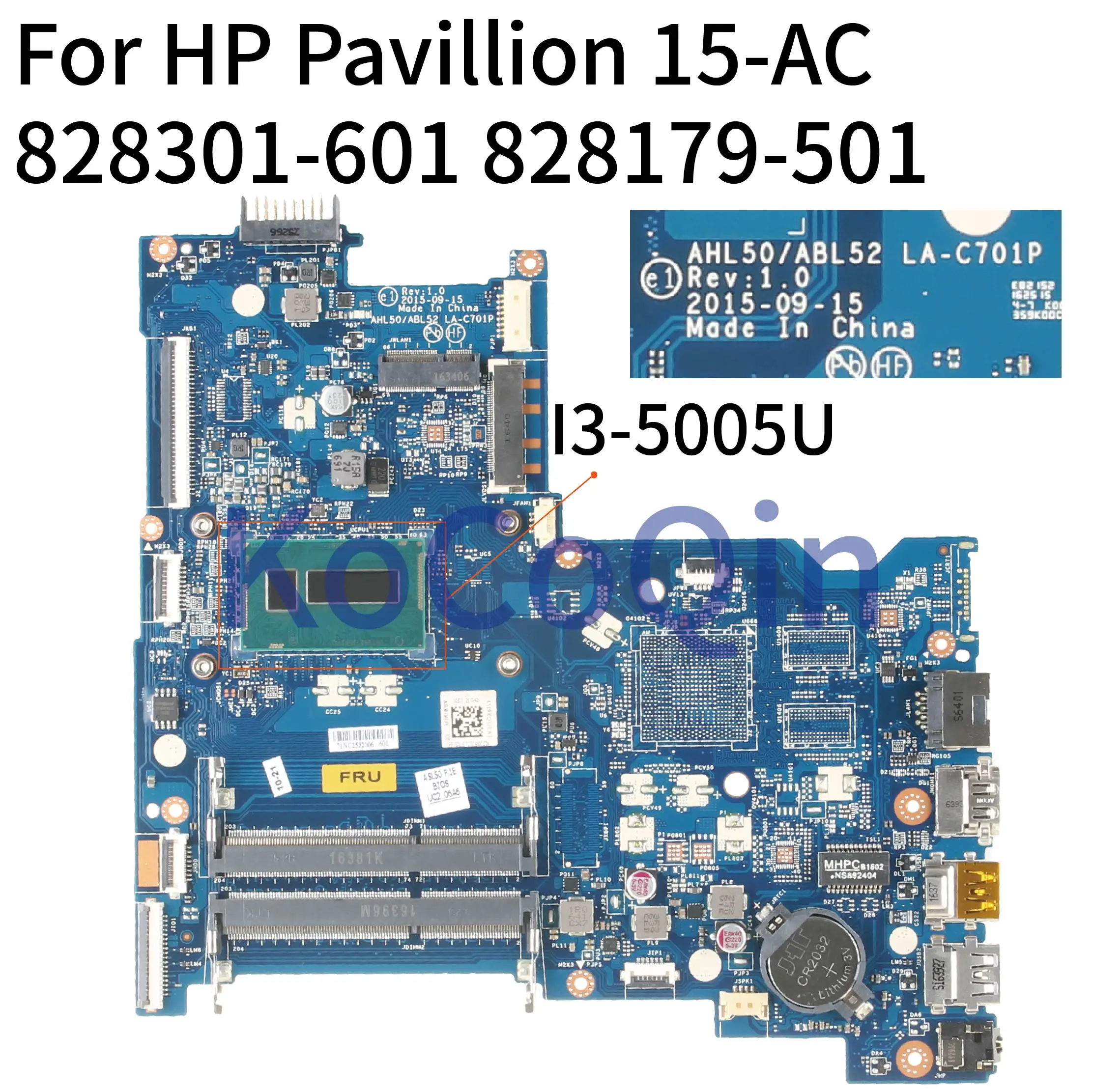 Материнская плата для ноутбука HP Pavilion 250 G4 15-AC 15-AY Core SR27G I3-5005U материнская 828301-601
