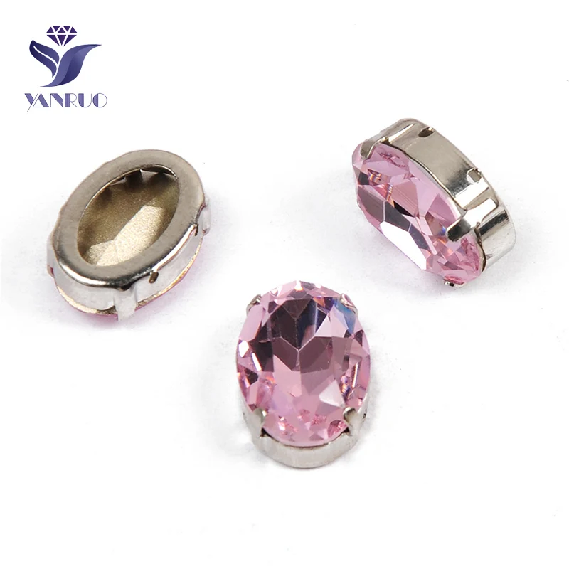 Light Rose Yanruo 4120 Овальный заостренный назад пришить стразы стеклянные изделия ручной работы камни страз стразы для поделок ювелирных изделий - Цвет: Light Rose