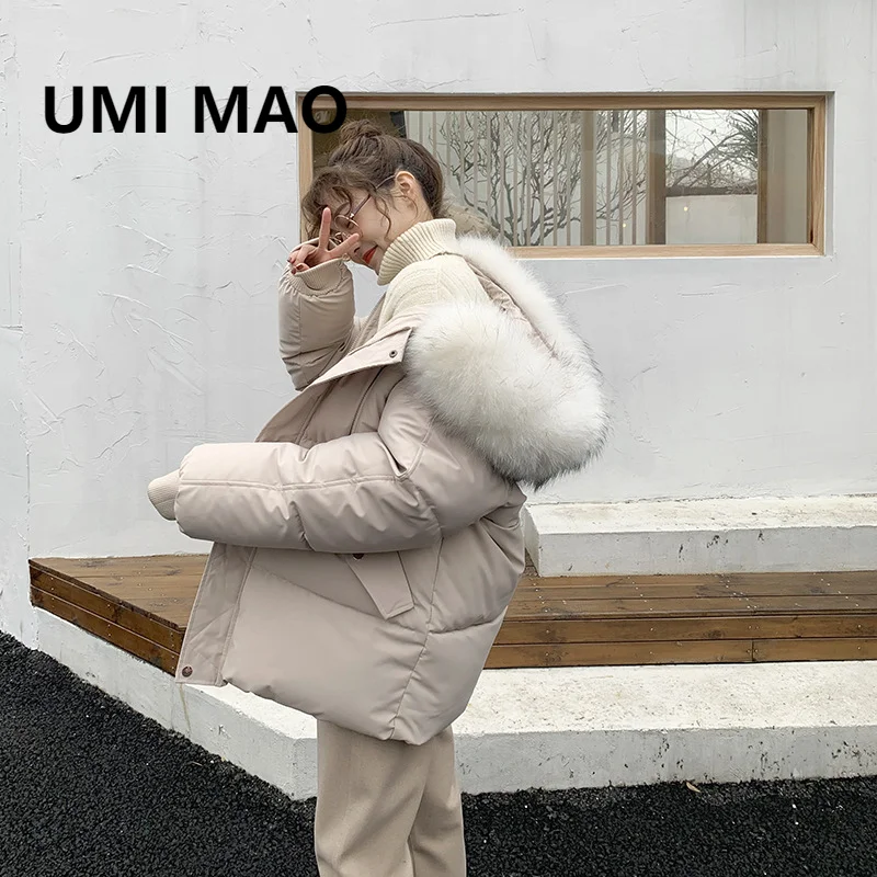 

Модный пуховик UMI MAO из хлопка, Женская темпераментная куртка, новинка сезона зима 2021, куртка для хлеба, свободное плотное пальто Y2K