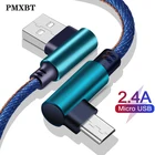 Кабель Micro USB, 90 градусов, 9,0 А, для быстрой зарядки, для Samsung, Xiaomi, Android мобильный телефон, кабель Micro USB, 1 м, 2 м