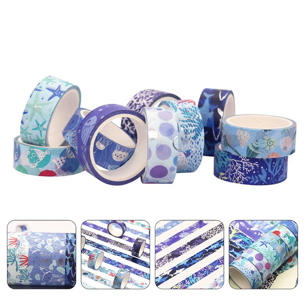 

10 Rolls Ocean Washi Paper Adhesive Tape Scrapbook Craft Masking Tape Sticker