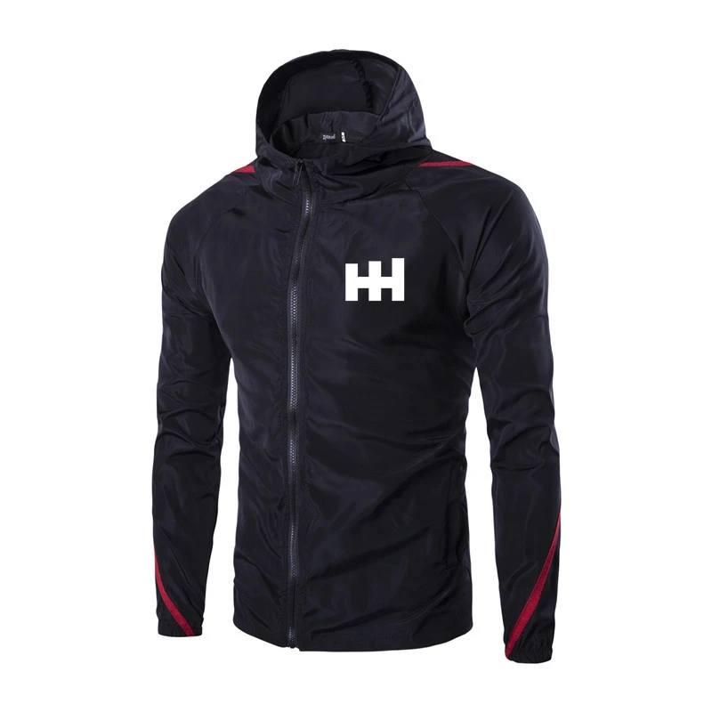 

2021 spring and autumn brand color matching youth popular outdoor sports casual Hoodie stand neck jacket