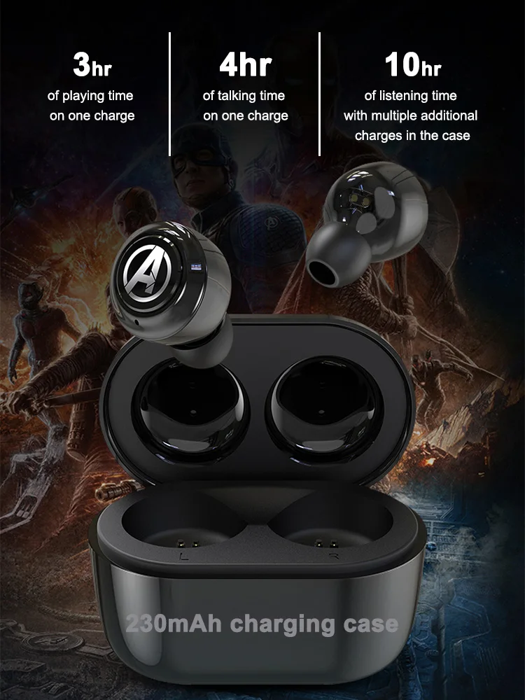 Наушники с сертификатом Marvel капитан Марвел TWS железный человек беспроводные