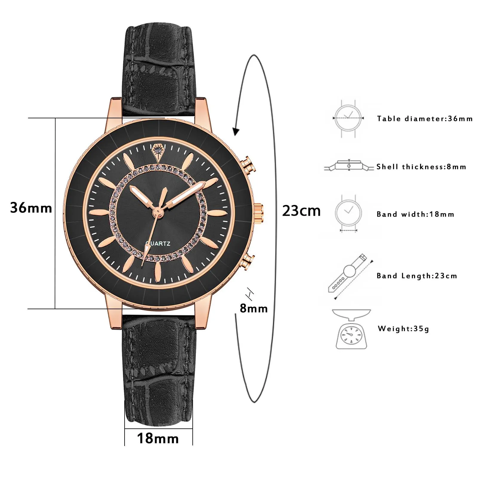 

solid dial watches Women Fashion Clock leather band Strap Casual Wrist Crystal Jewelry Wristwatches montre fille