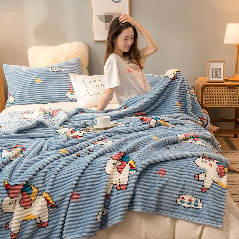 للبيع ماجيك المخملية بطانية رشاقته الدافئة المرجان المخملية الثلوج المخملية مخطط تكييف الهواء قيلولة بطانية الصيف ملاءات