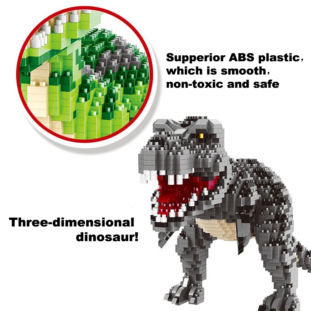 Динозавр Парк Юрского периода Модель тираннозавра Рекс Велоцираптор нано