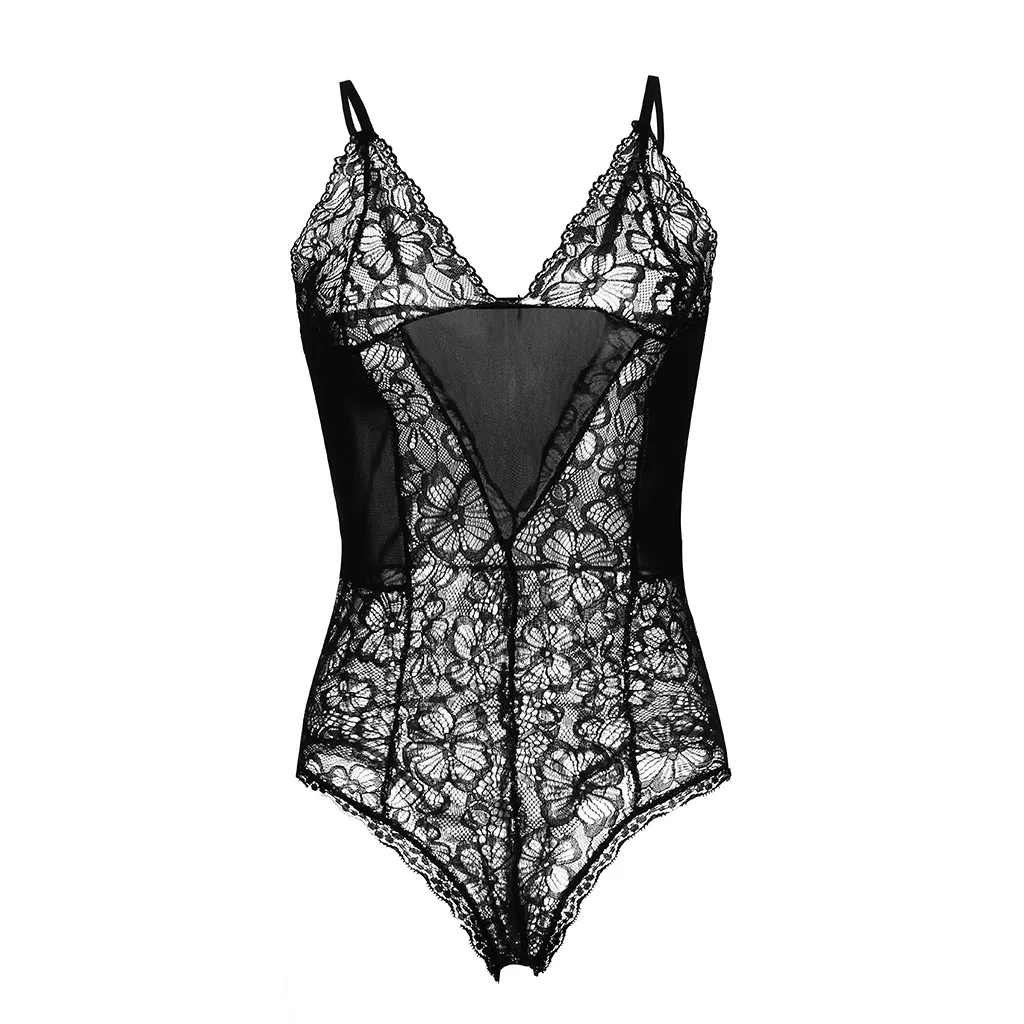 Для женщин белье комбинезон в сеточку размера плюс Сексуальное Милое кружевное