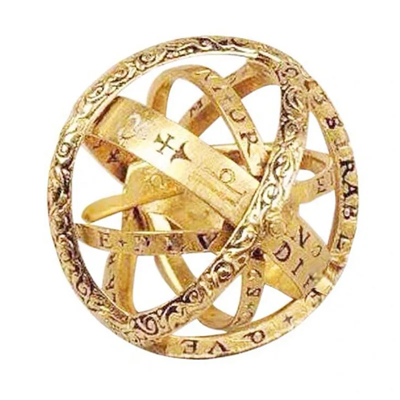 Imixlot Золотое винтажное астрономическое кольцо Сфера сложный вращающийся