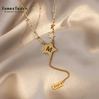 Ожерелье женское, из нержавеющей стали, с буквой M, Классическая Звезда, 2021