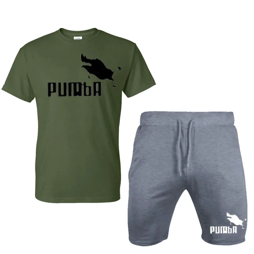

2020 New Men Fashion Two Pieces Sets T Shirts+Shorts Suit Men Summer Tops Tees Fashion T Shirt High Quality Men Clothing.