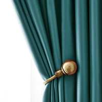 polyester and cotton blended imitation silk finished curtains luxury modern style curtains for living room and bedroom