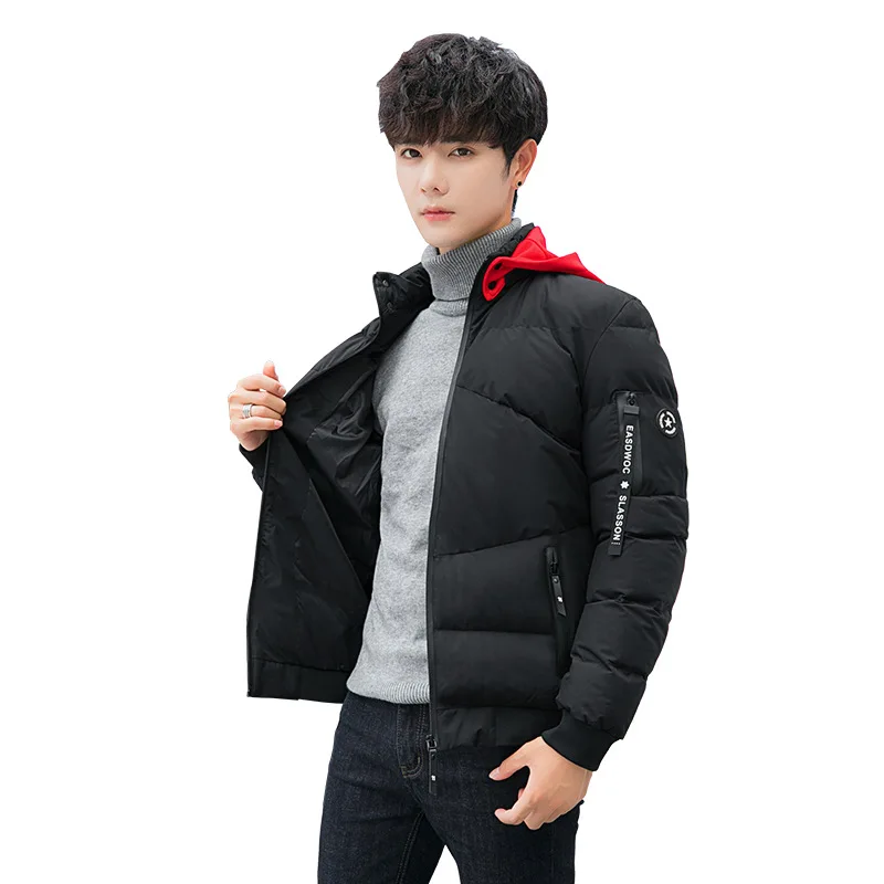 Одежда с хлопковой подкладкой мужская куртка новинка зима 2019 стильная короткая