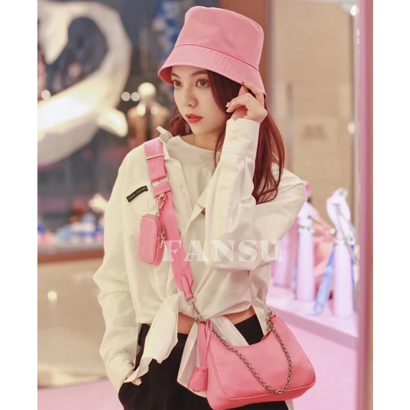 Женская многофункциональная сумка FANSU легкая нейлоновая цепочка 3 в 1 с одним