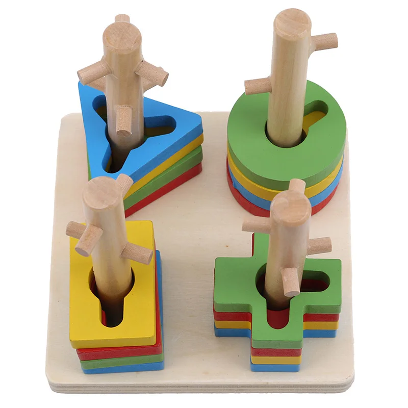

Wooden Montessori Educational Toys For Children Kids Early Learning Infant Shape Color Match Board Toy For Kids Gift