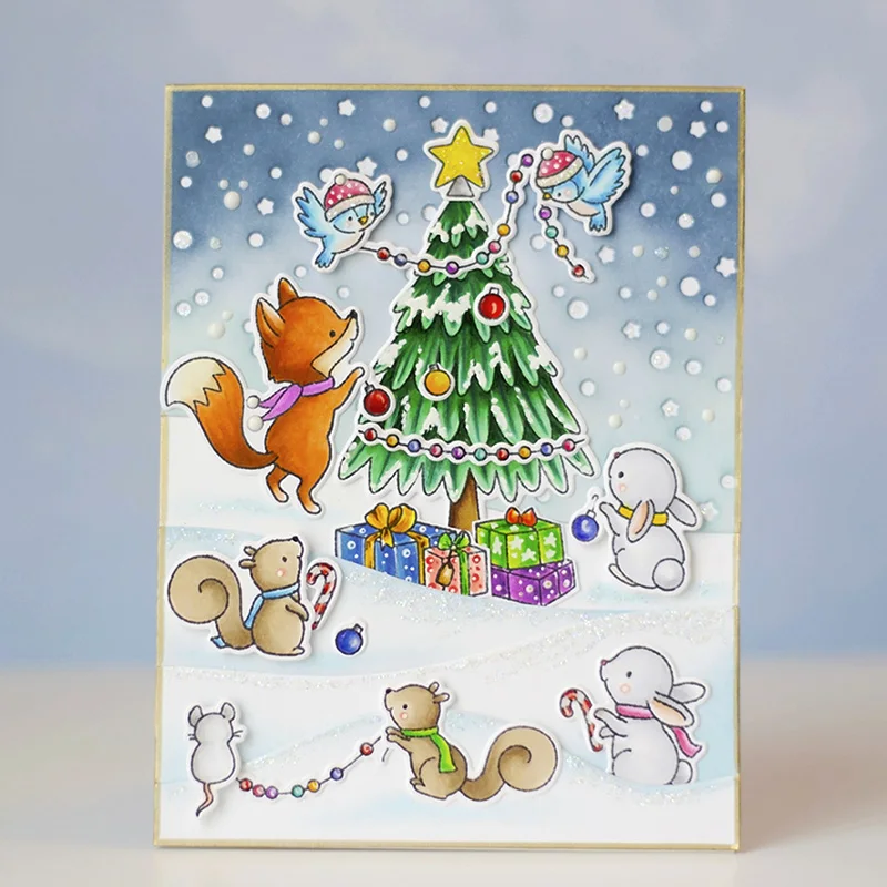 Счастливая богиня Рождественская елка металлические Вырубные штампы и фотообои