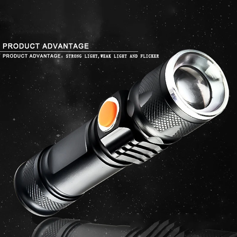 

Ultra Bright LED Flashlight With XML T6 LED Lamp Beads Waterproof Torch USB