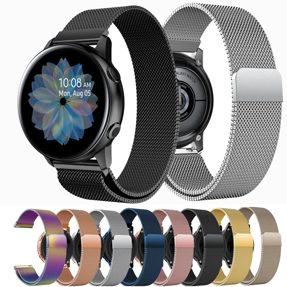 Магнитный ремешок для часов Milanese Loop браслет из нержавеющей стали Samsung galaxy Watch Active 2