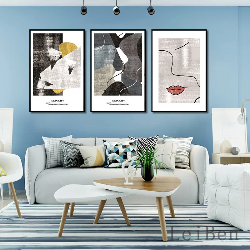 Простая Скандинавская абстрактная картина ручная роспись масляная живопись