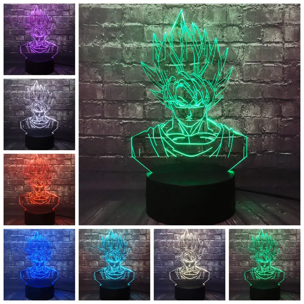 Новинка 3d-лампа с супергероями драконий жемчуг Сон Гоку светодиодный RGB ночник