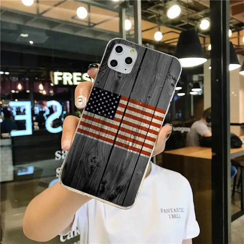 Мягкий силиконовый чехол из ТПУ с американским флагом США для iPhone 11 pro XS MAX 8 7 6 6S Plus
