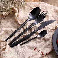 4 piece cutlery set cutlery 304 stainless steel wire matte treatment process wear resistant and durable spoon set
