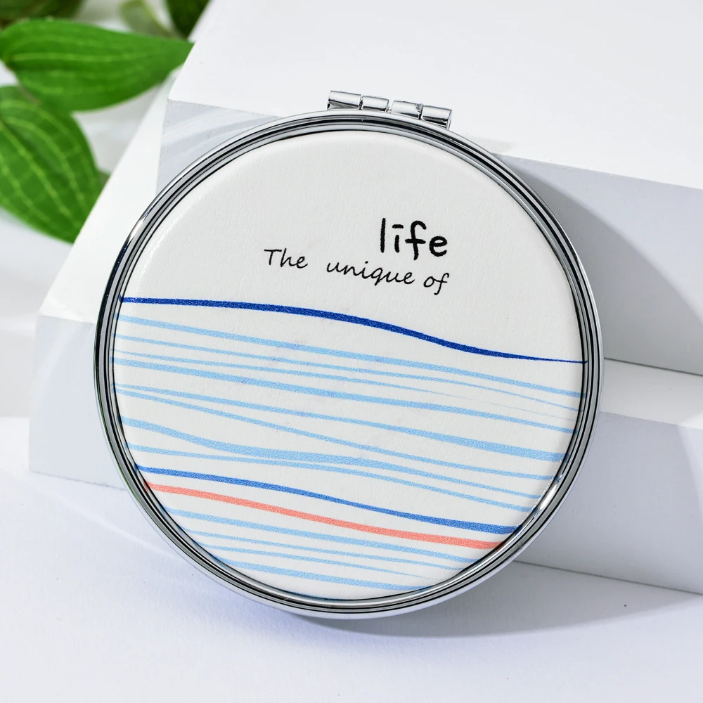 Vicney Синий Оранжевый Элемент геометрический узор новое портативное зеркало для