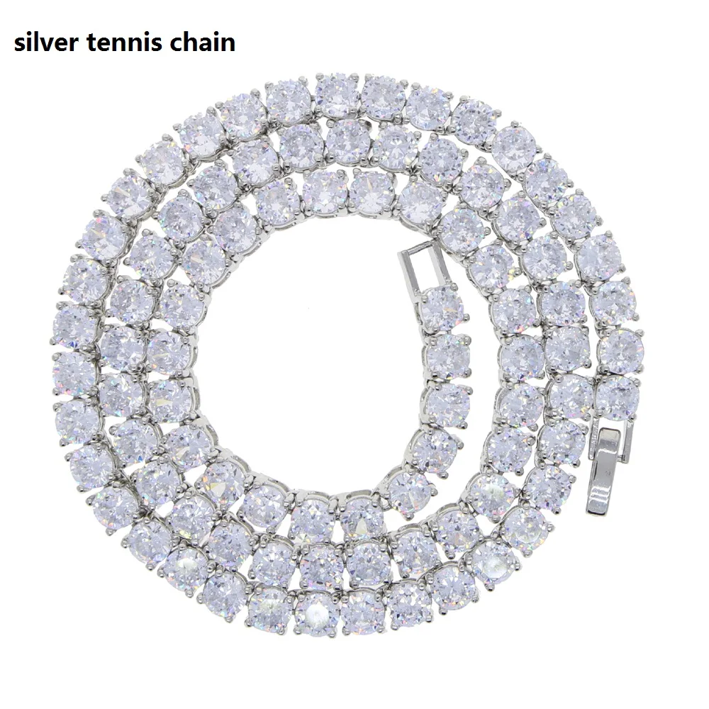 Макси хип хоп шикарная теннисная Мужская цепочка 5 мм ААА + Искрящийся кубический